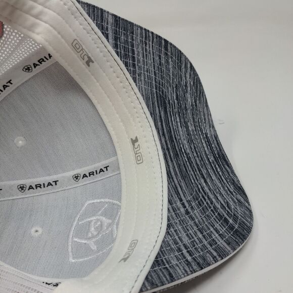 Ariat Men's Snapback Mesh Back Hat Gray White Breast Cancer Awareness Logo - Picture 12 of 14